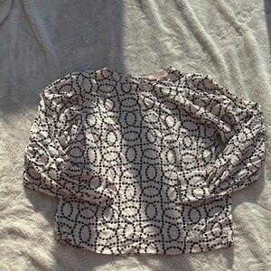 Philosophy Black & White Dotted Print Blouse – Size Medium | Minimalist Chic |